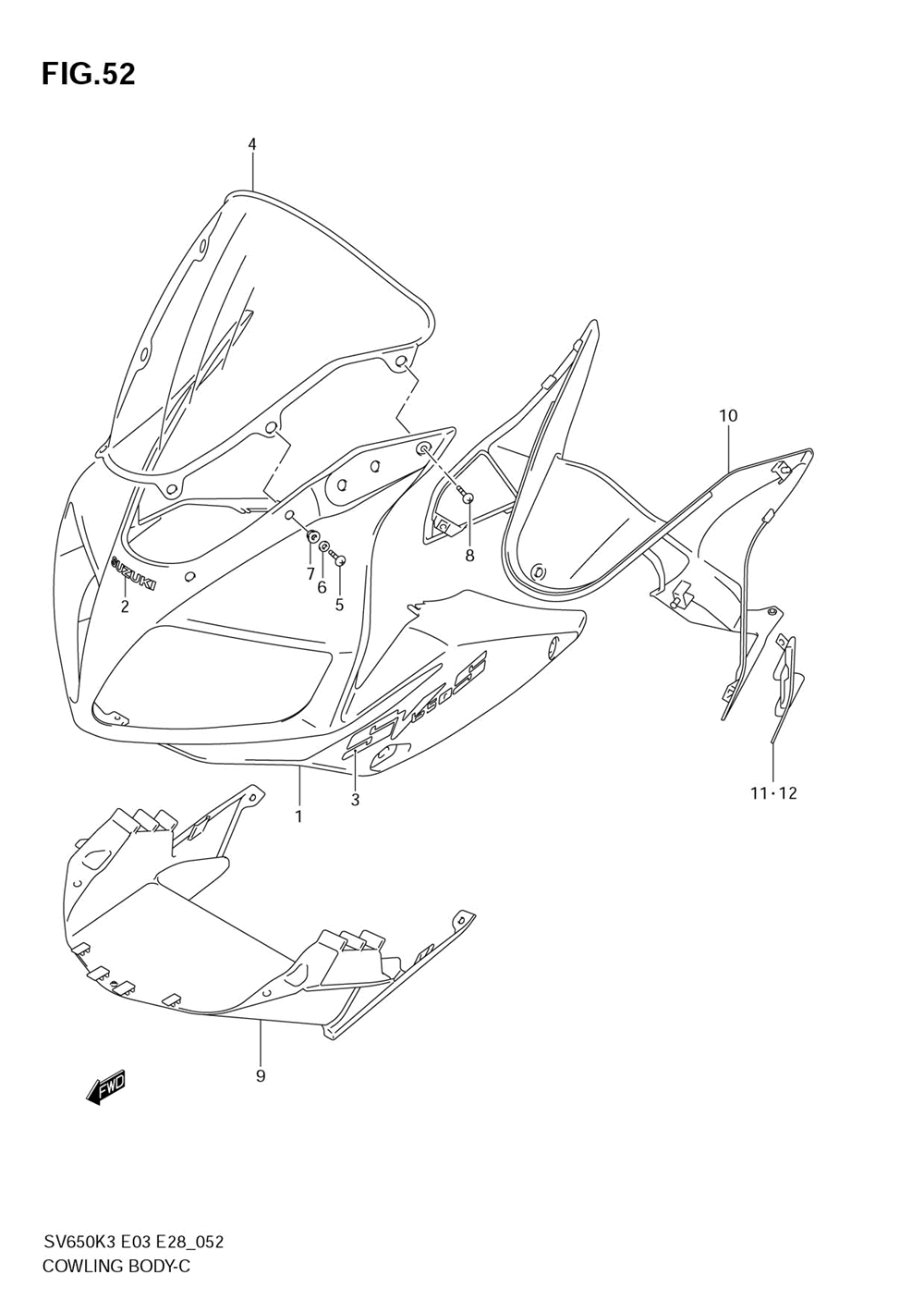 Cowling body (sv650sk3)