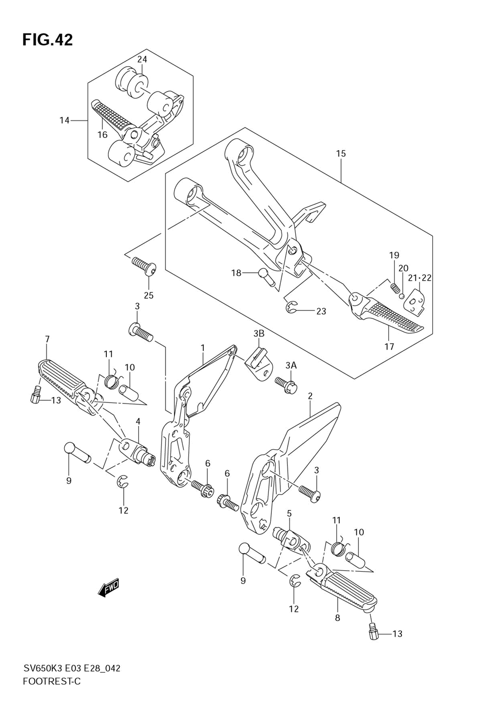 Footrest (model k3)