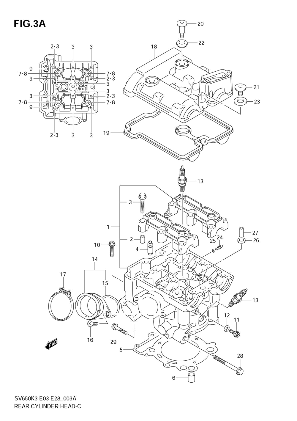 Rear cylinder head (model k7)