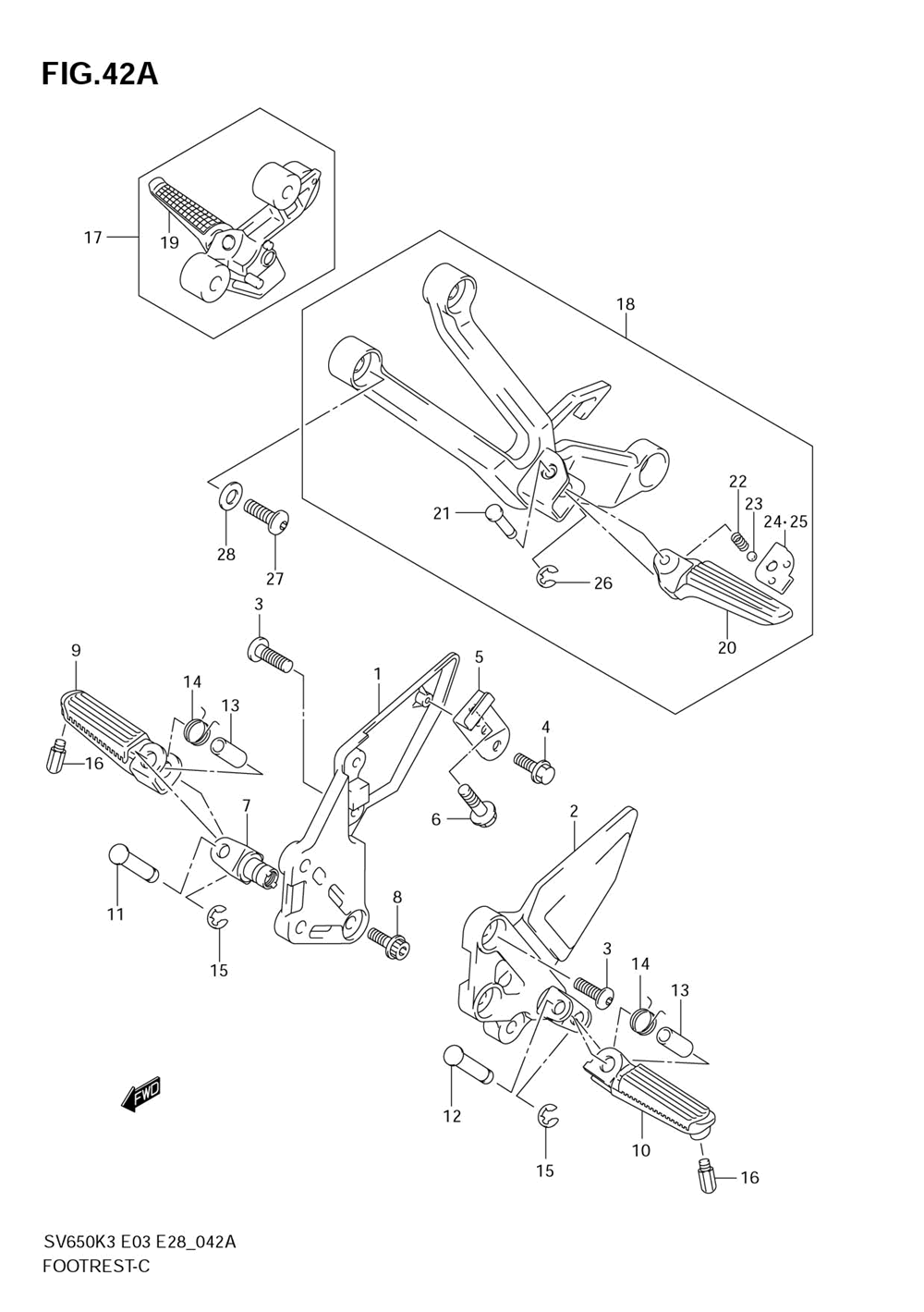 Footrest (model k4_k5_k6_k7)