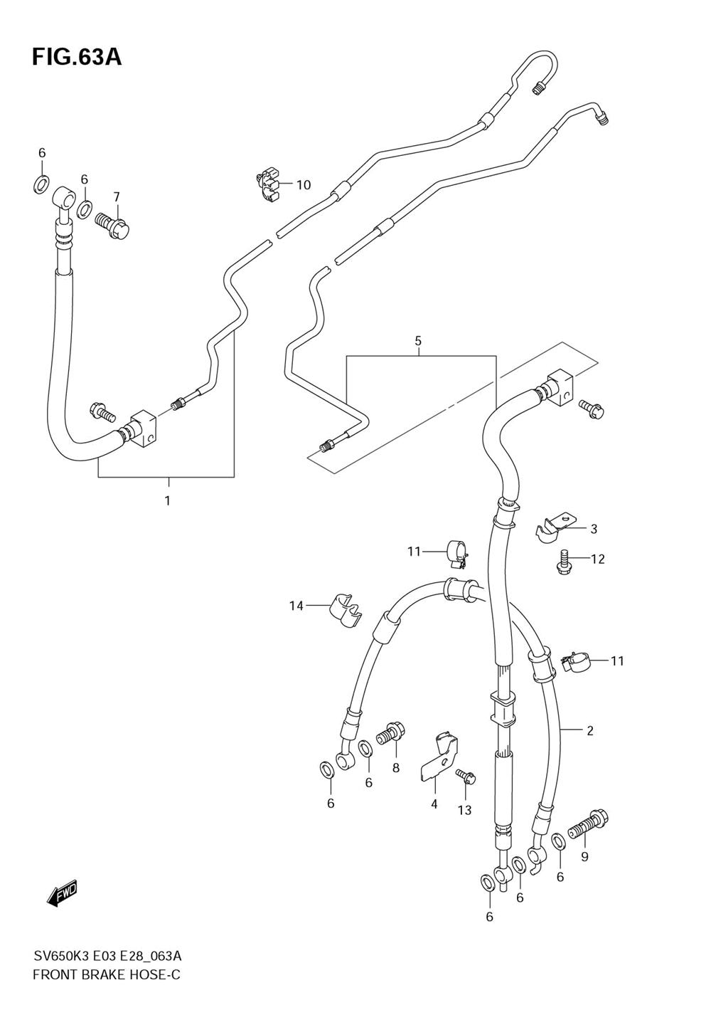 Front brake hose(sv650ak7_sak7)