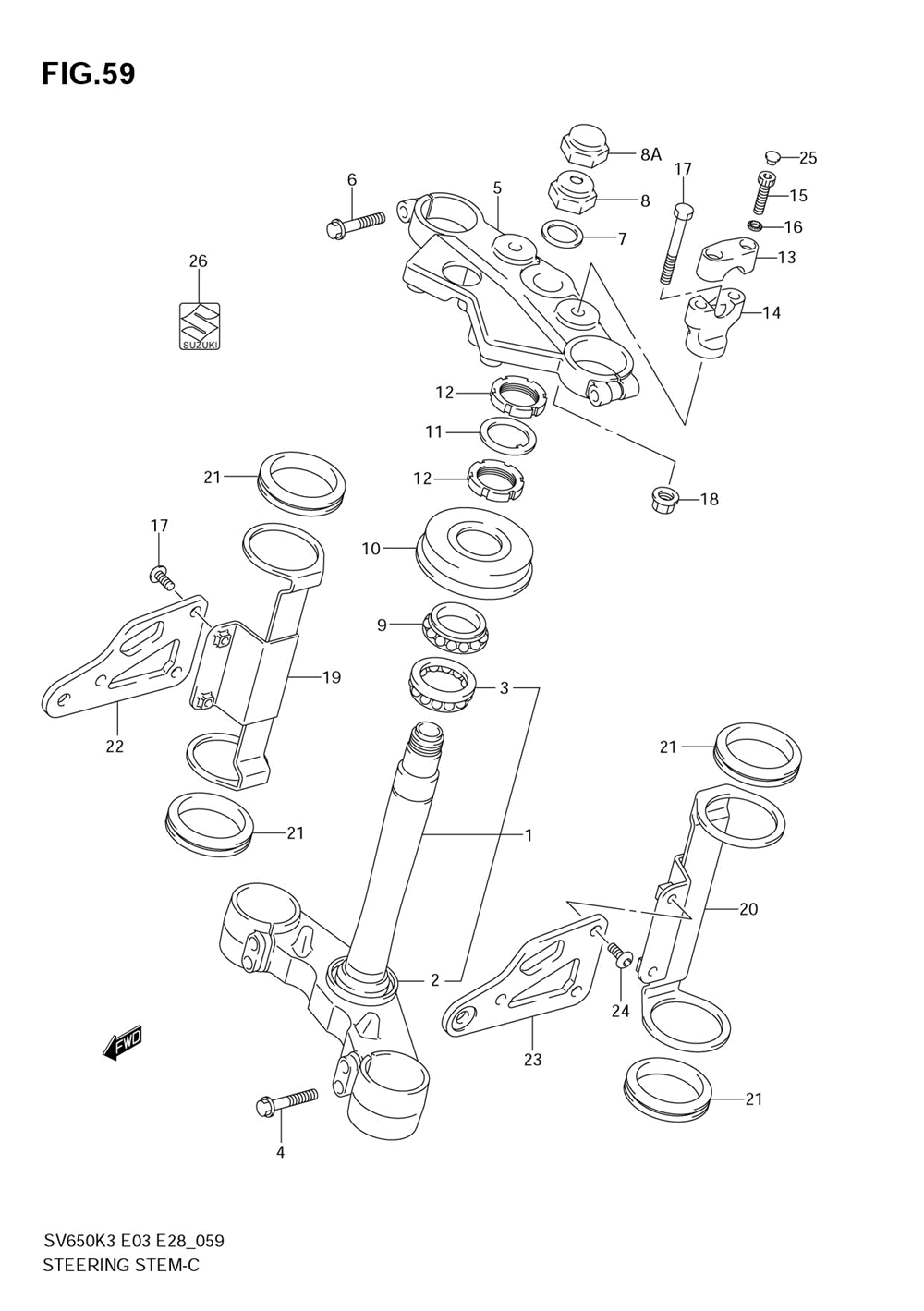 Steering stem (sv650k3_k4_k5_k6_k7_ak7)