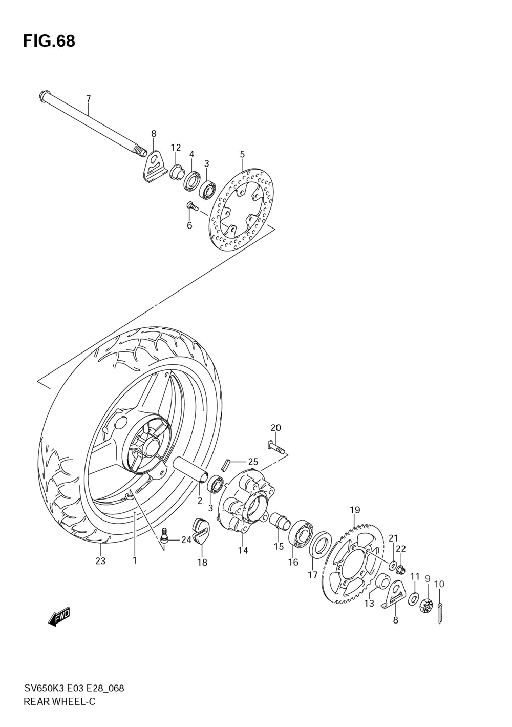 Rear wheel (sv650 k3_sk3_k4_sk4_k5_sk5_k6_sk6_k7_sk7)