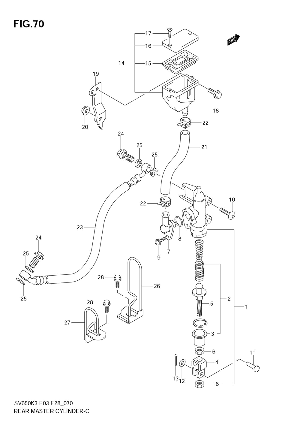 Rear master cylinder (sv650k3)