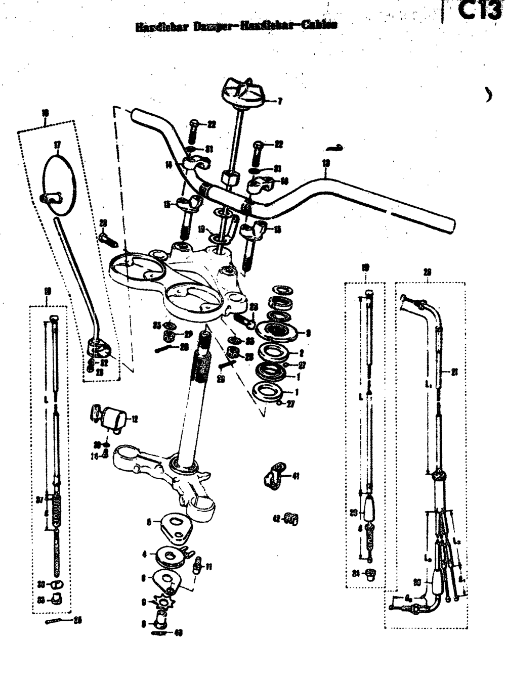 Handlebar damper-handlebar-cables