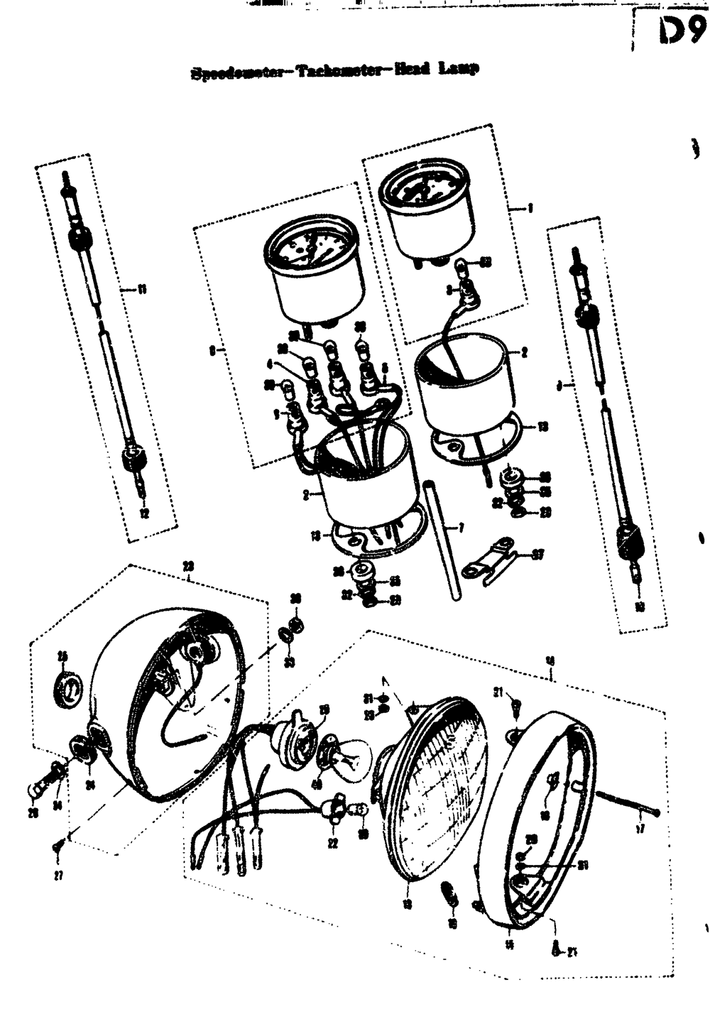 Speedometer-tachometer-head lamp