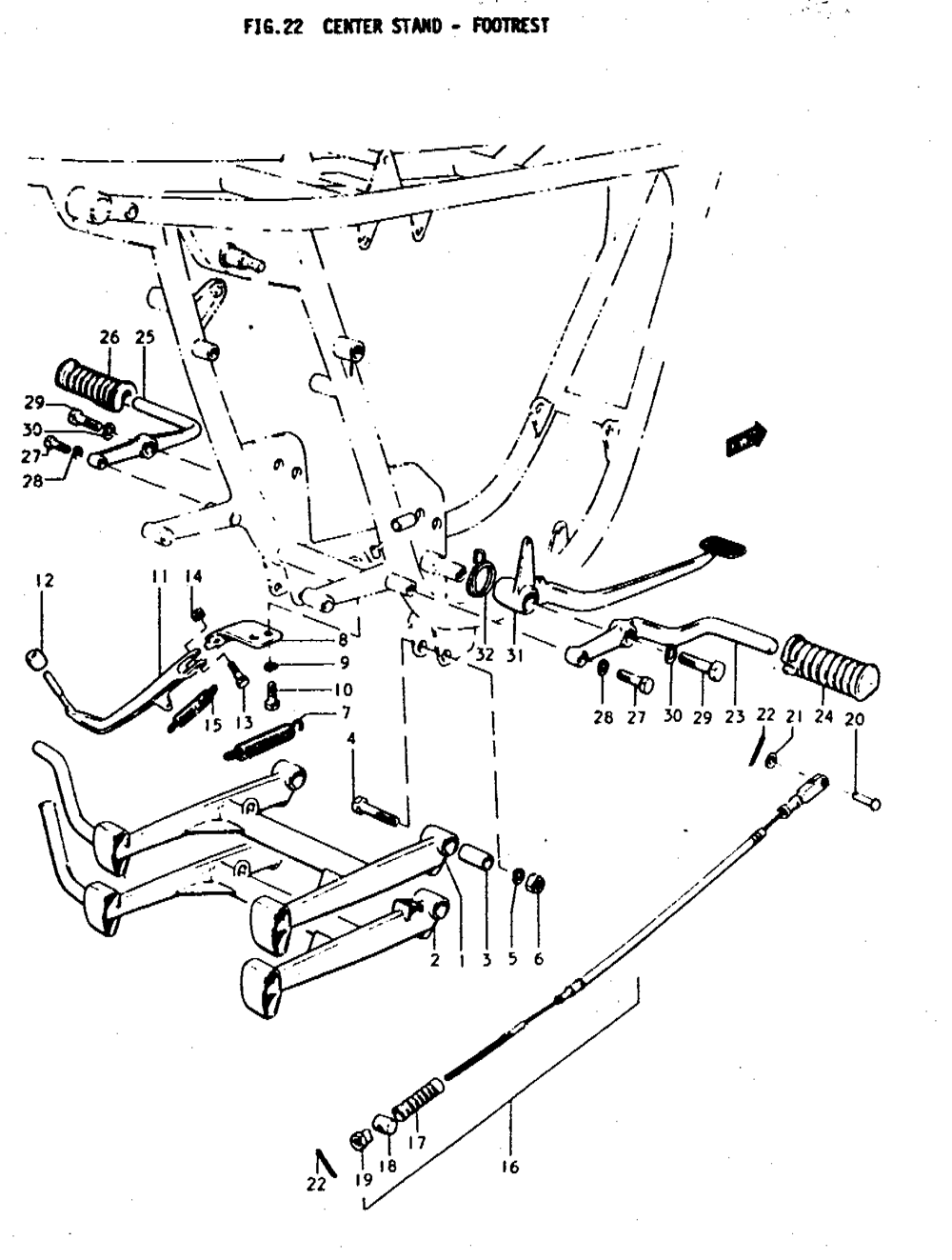 Center stand - footrest