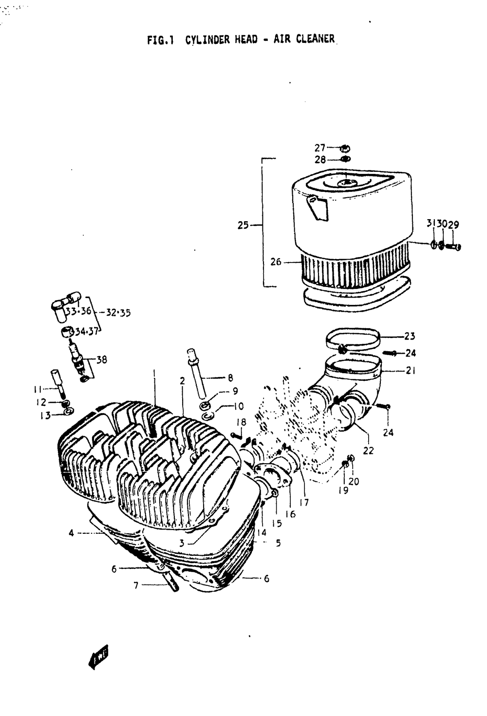 Cylinder head - air cleaner