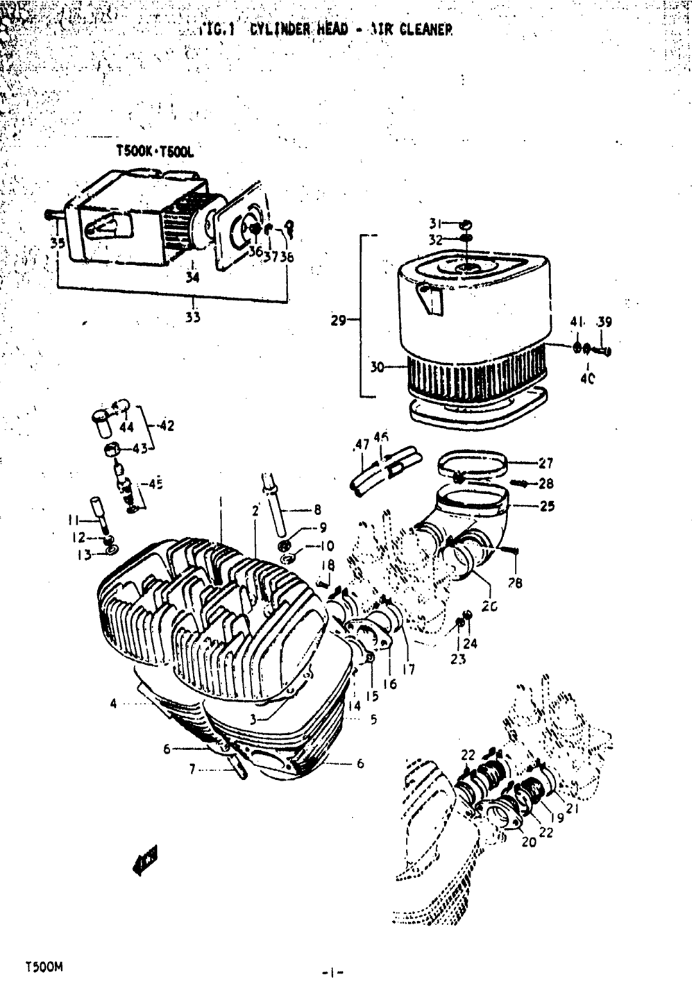 Cylinder head - air cleaner