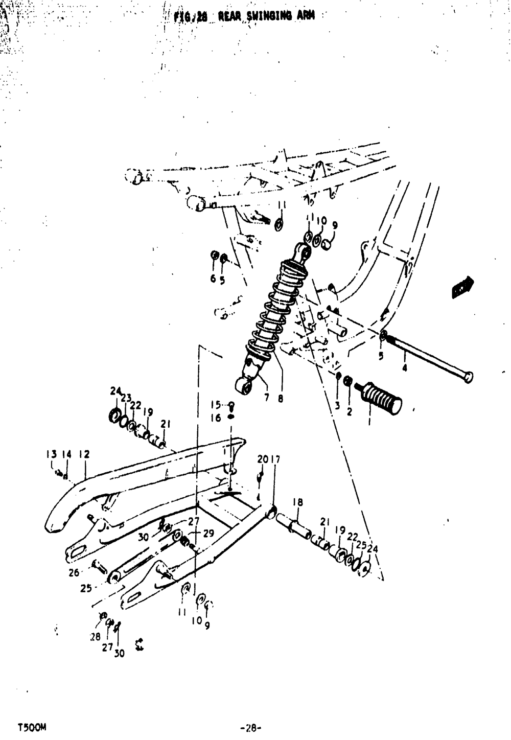 Rear swinging arm