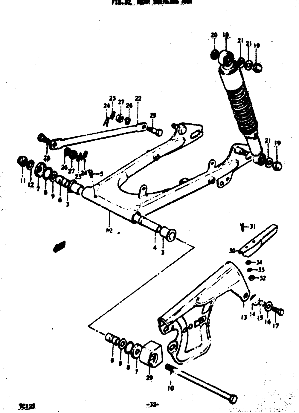 Rear swinging arm