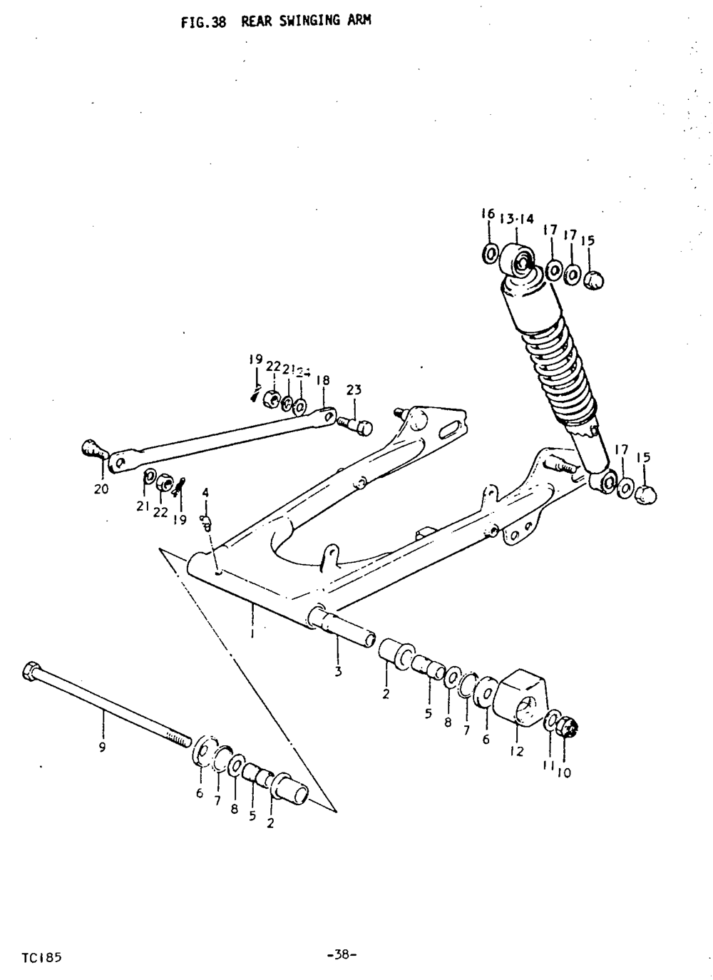 Rear swinging arm