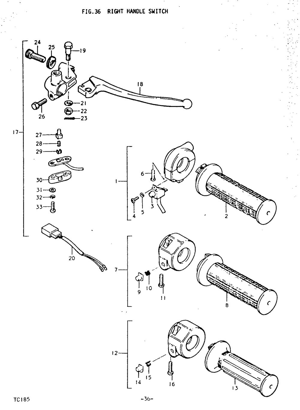 Right handle switch