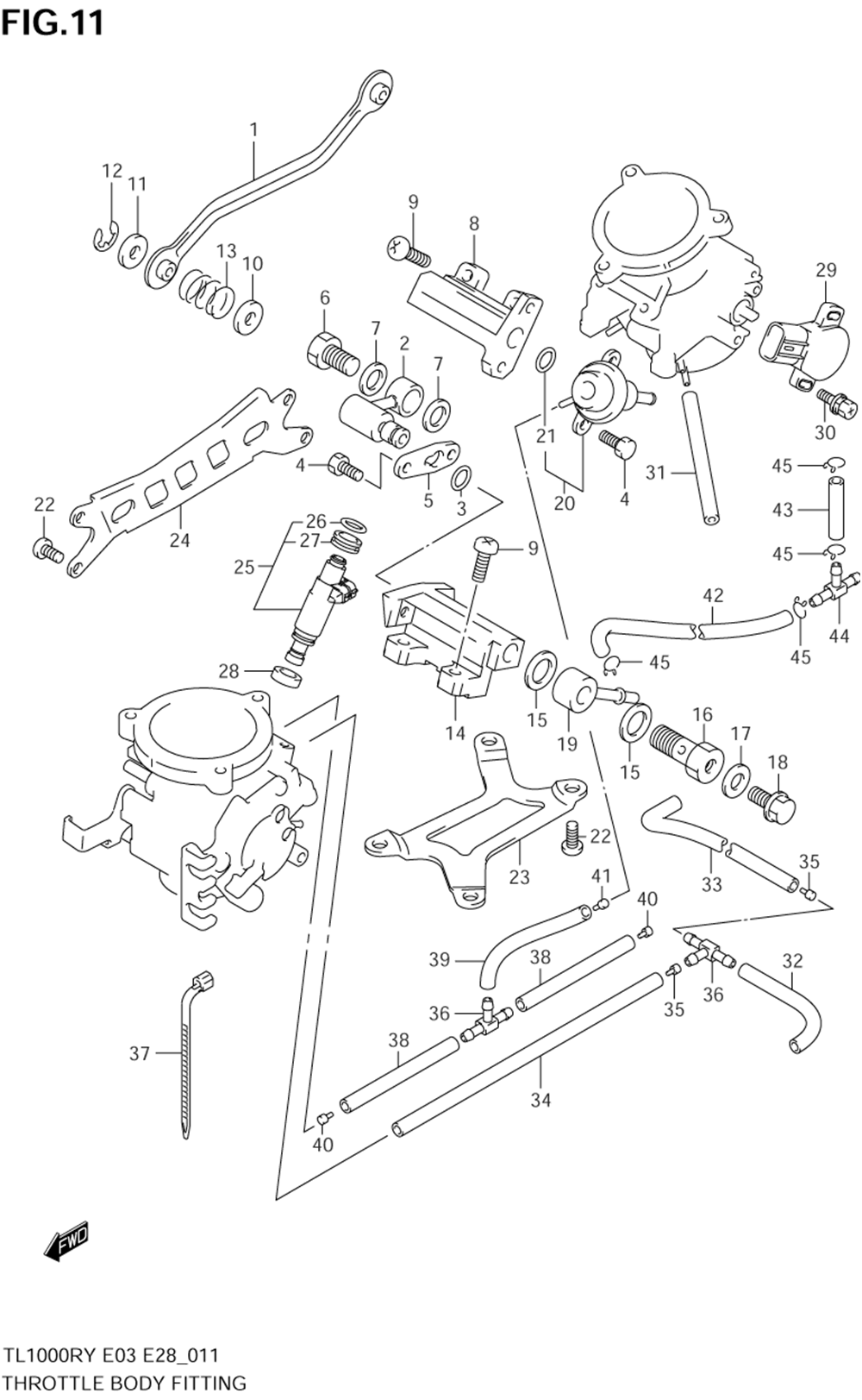 Throttle body fitting parts