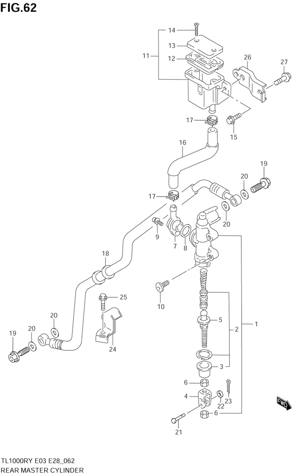 Rear master cylinder