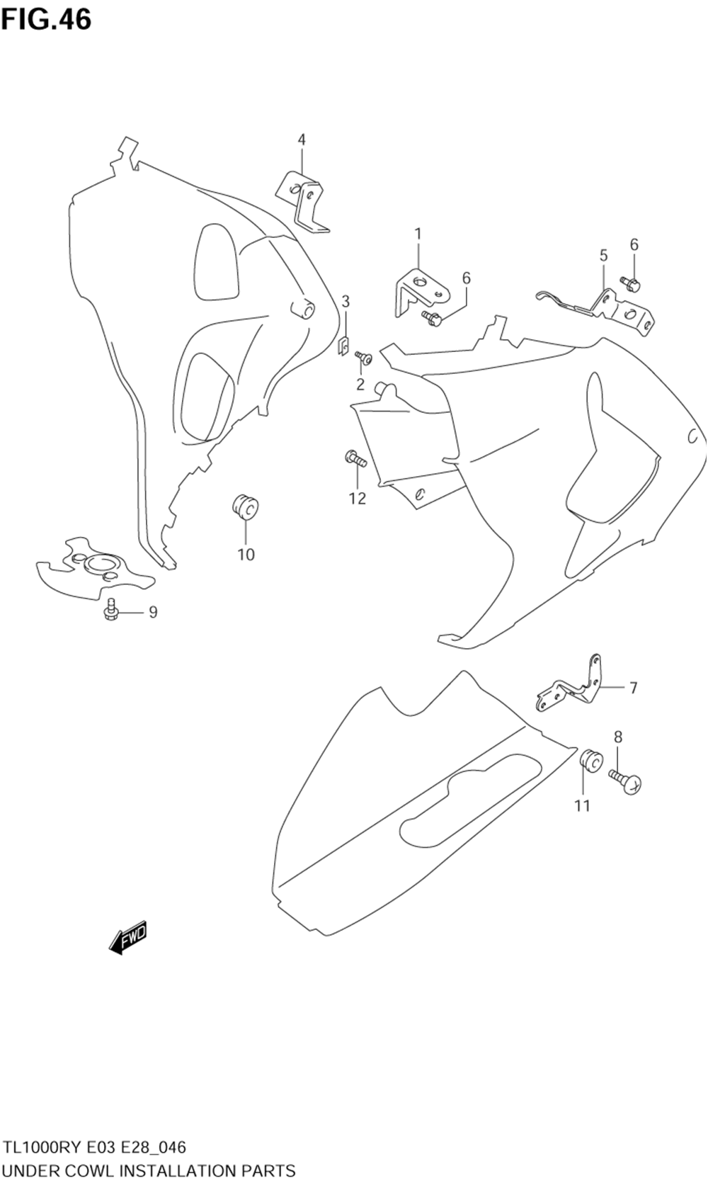 Under cowl installation parts