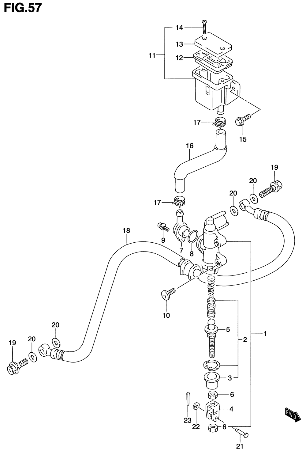 Rear master cylinder