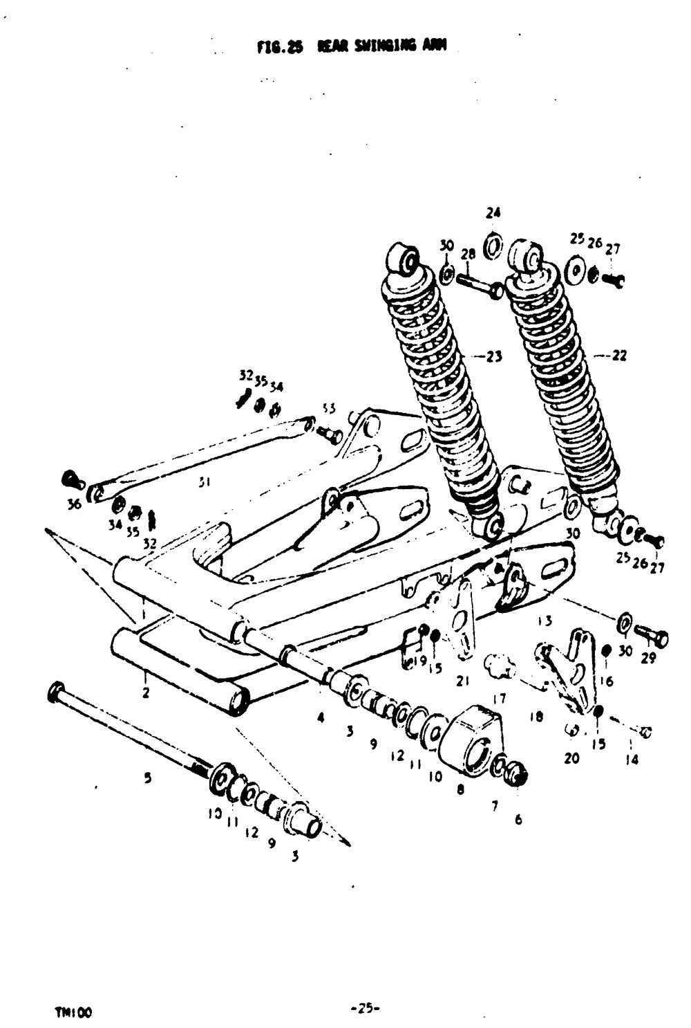 Rear swinging arm