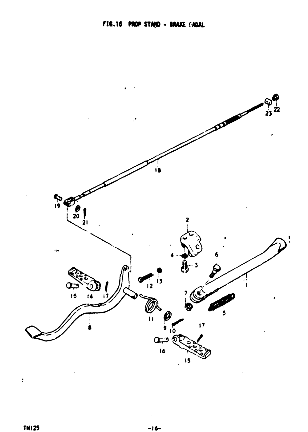 Prop stand - brake pedal