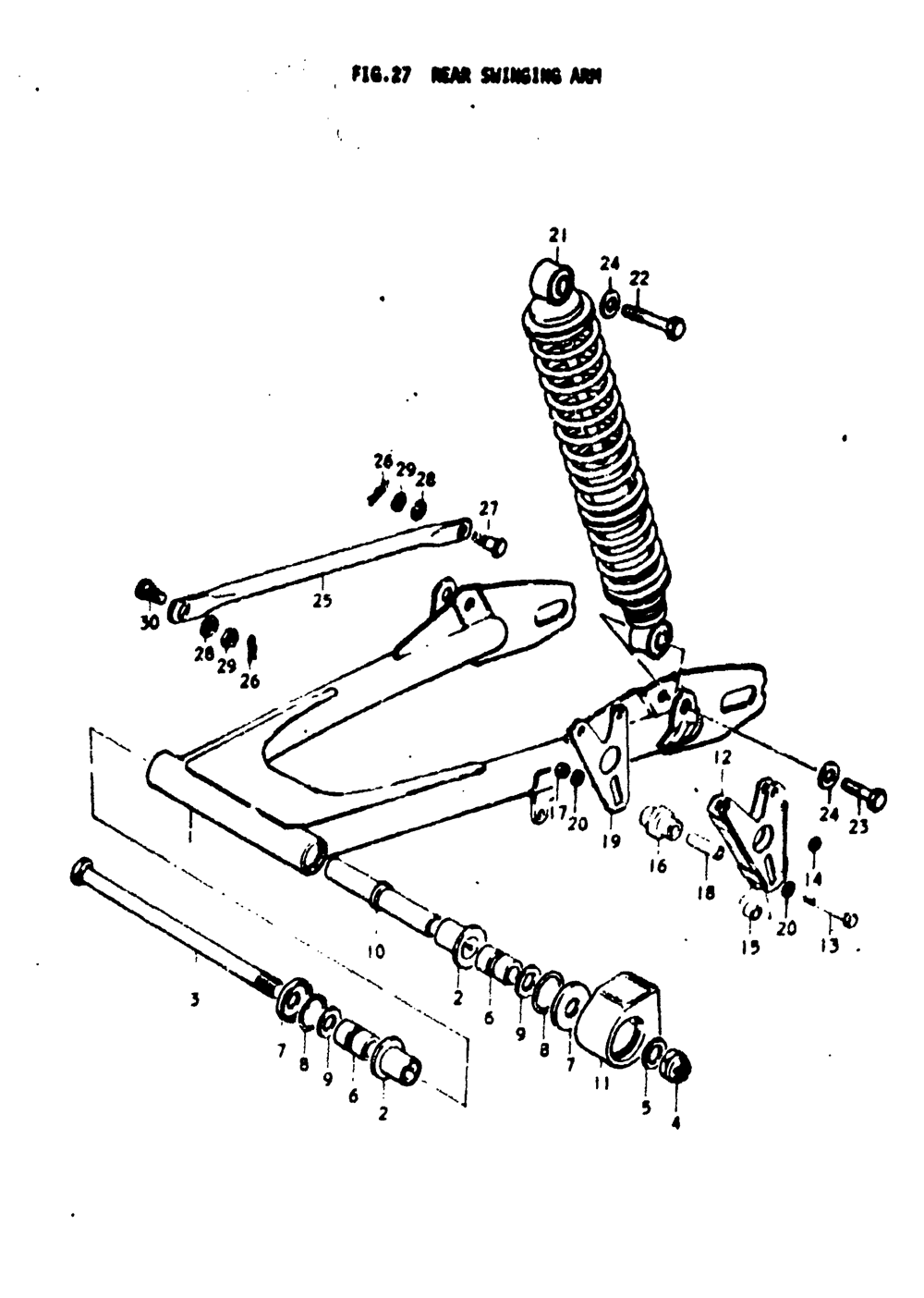 Rear swinging arm