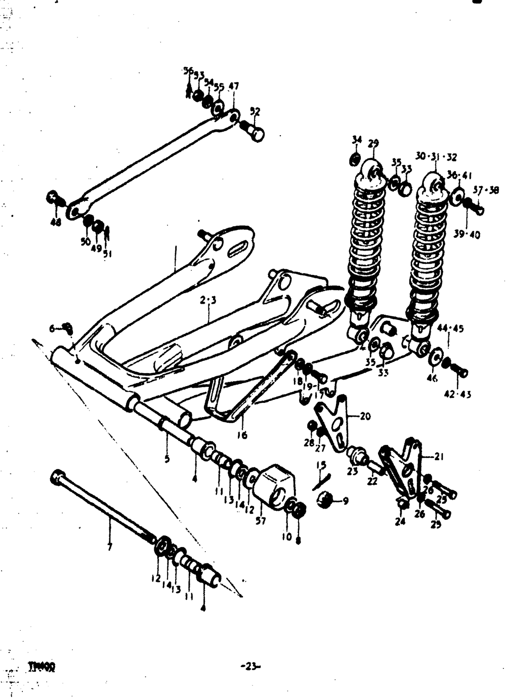 Rear swinging arm