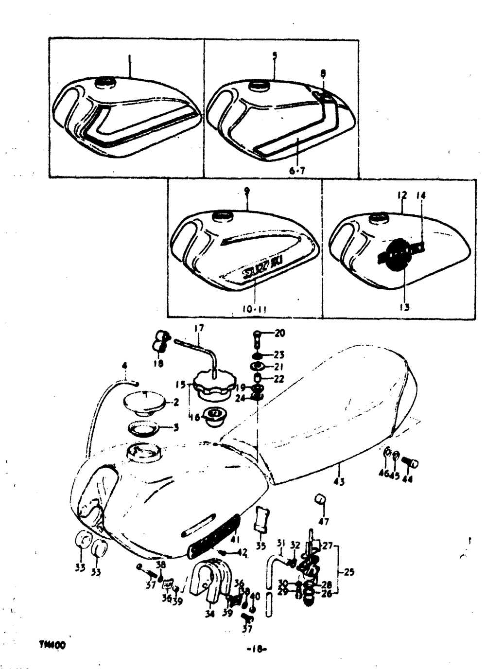 Fuel tank - seat