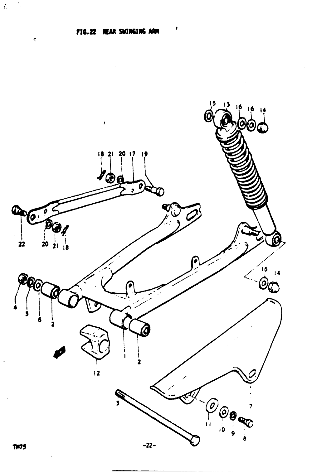 Rear swinging arm