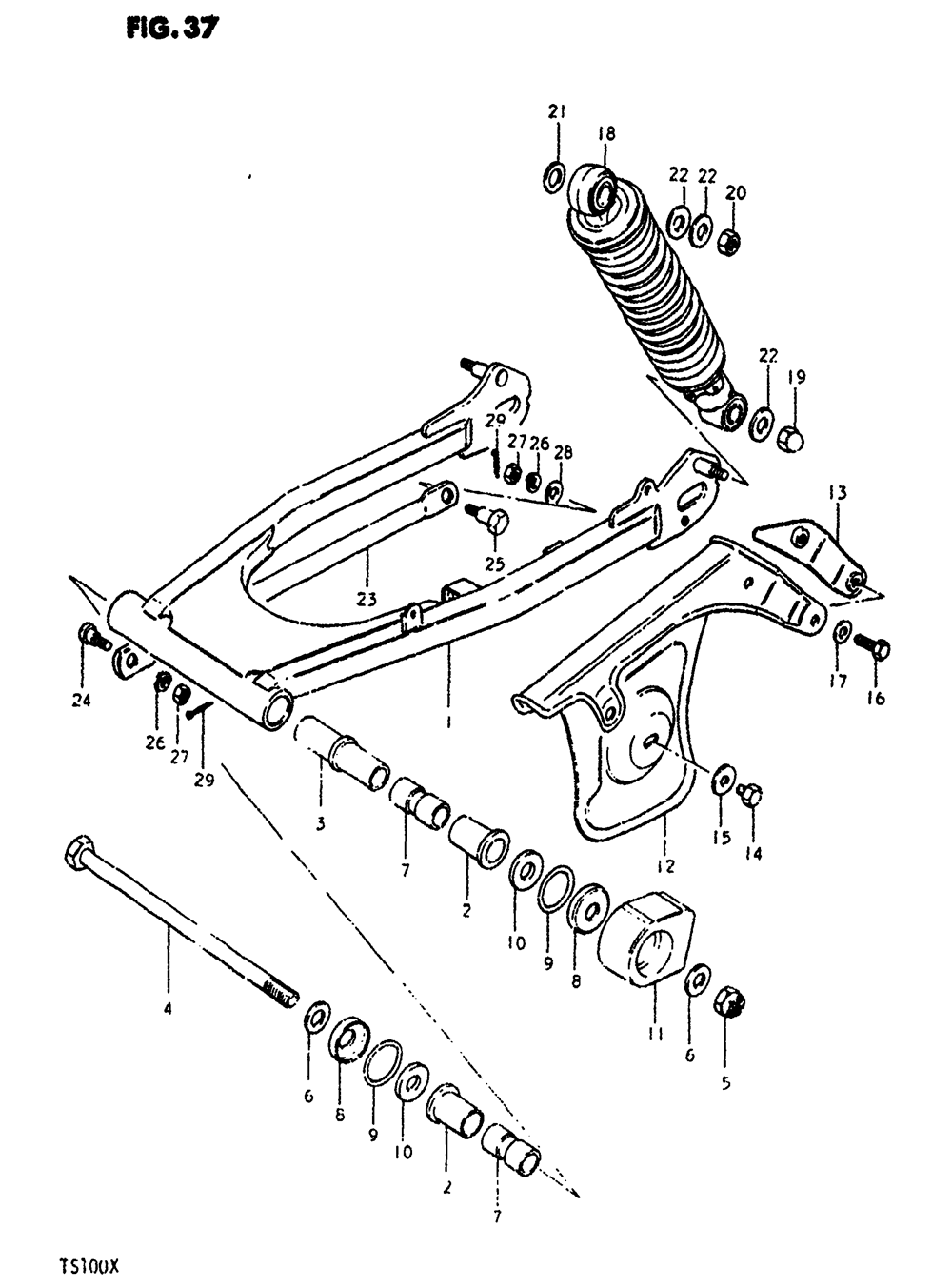 Rear swinging arm