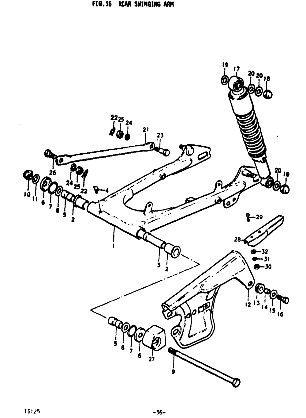 Rear swinging arm