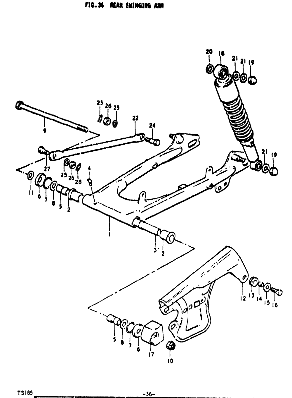 Rear swinging arm