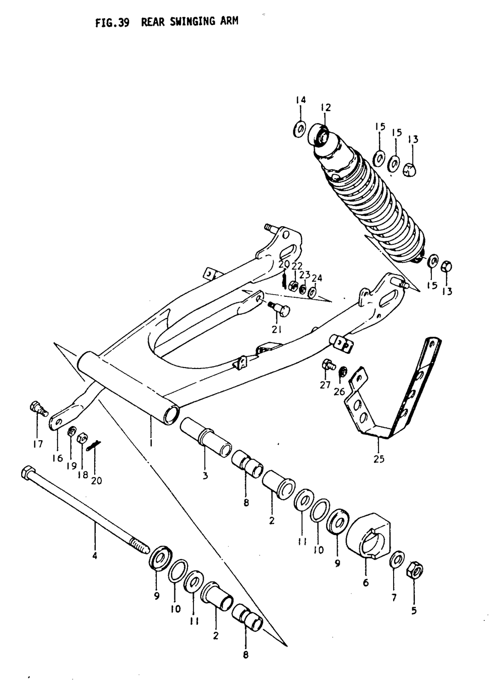 Rear swinging arm