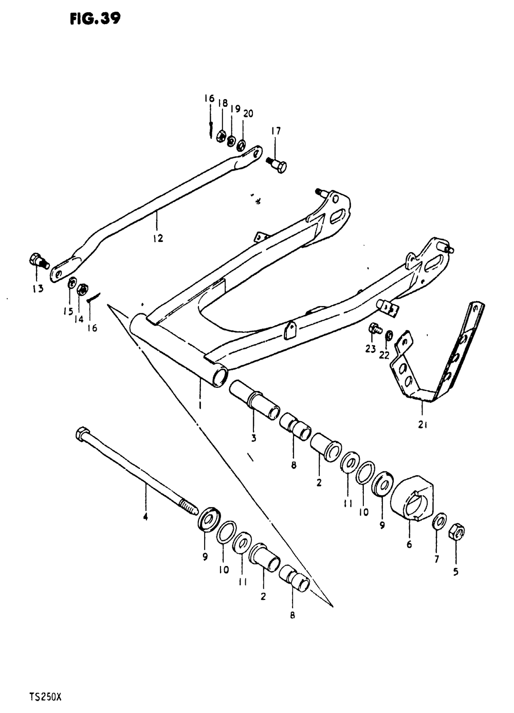 Rear swinging arm