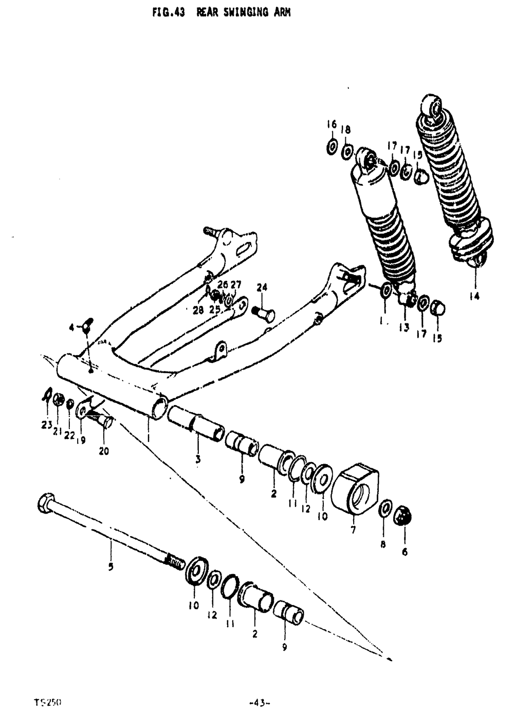 Rear swinging arm