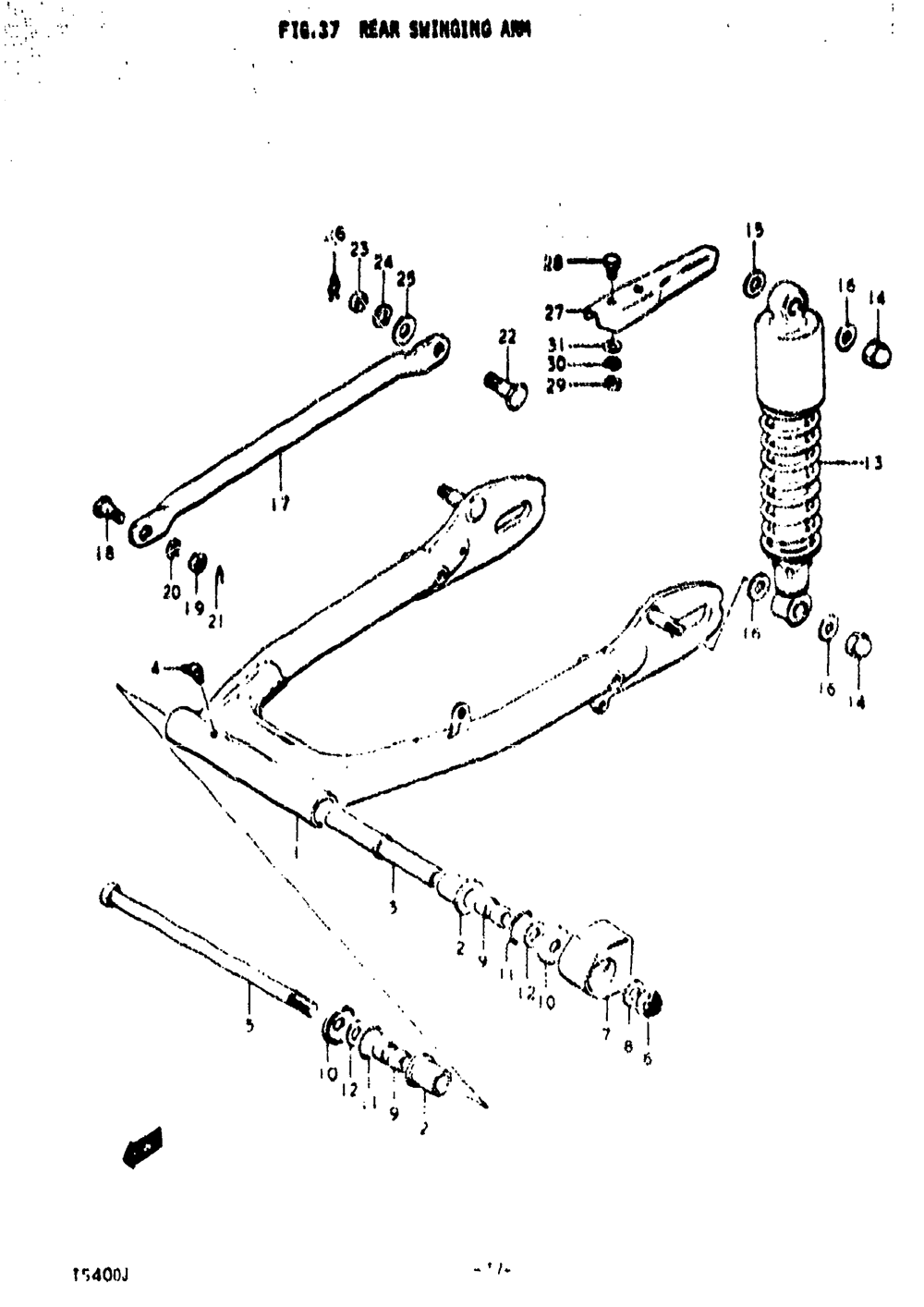 Rear swinging arm