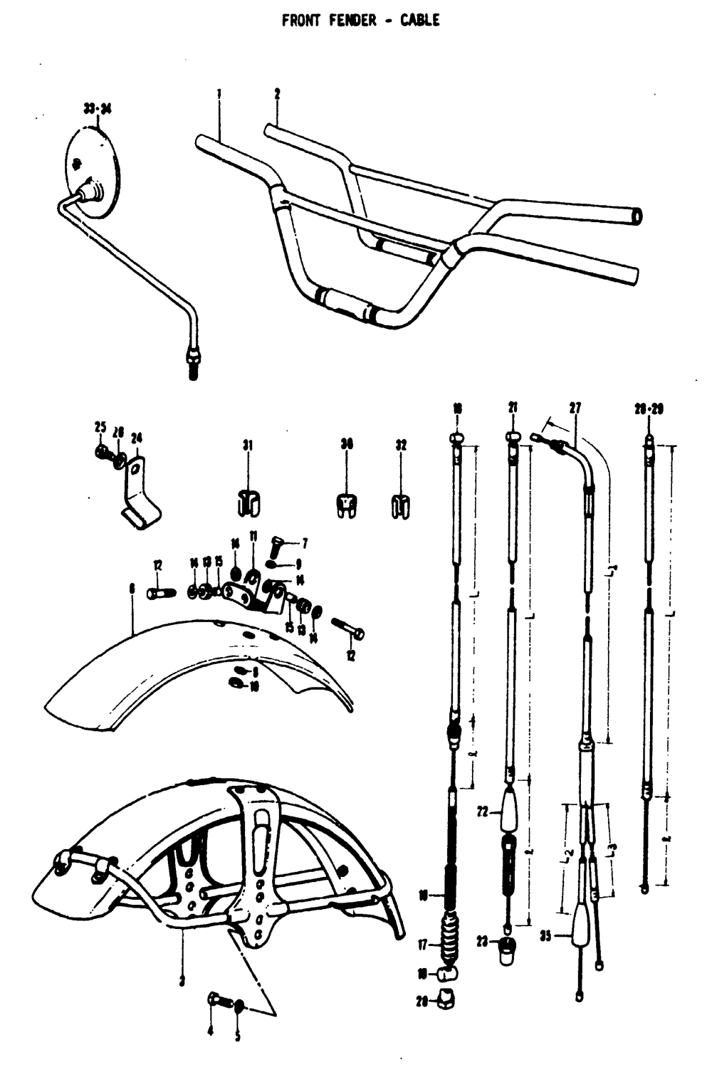 Front fender - cable