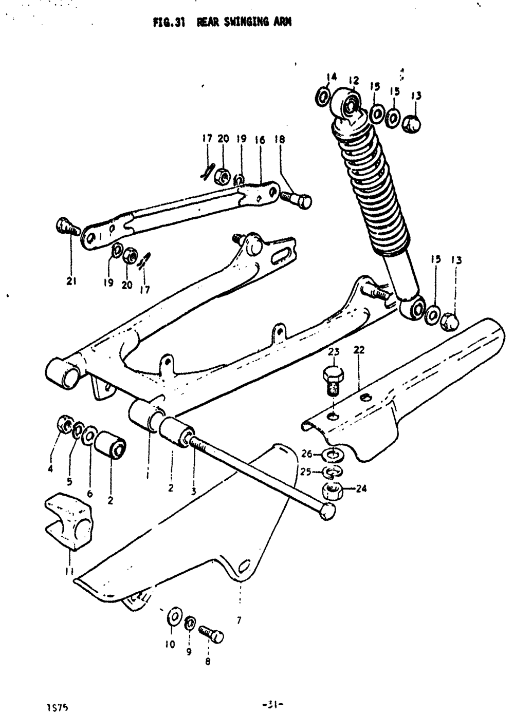 Rear swinging arm