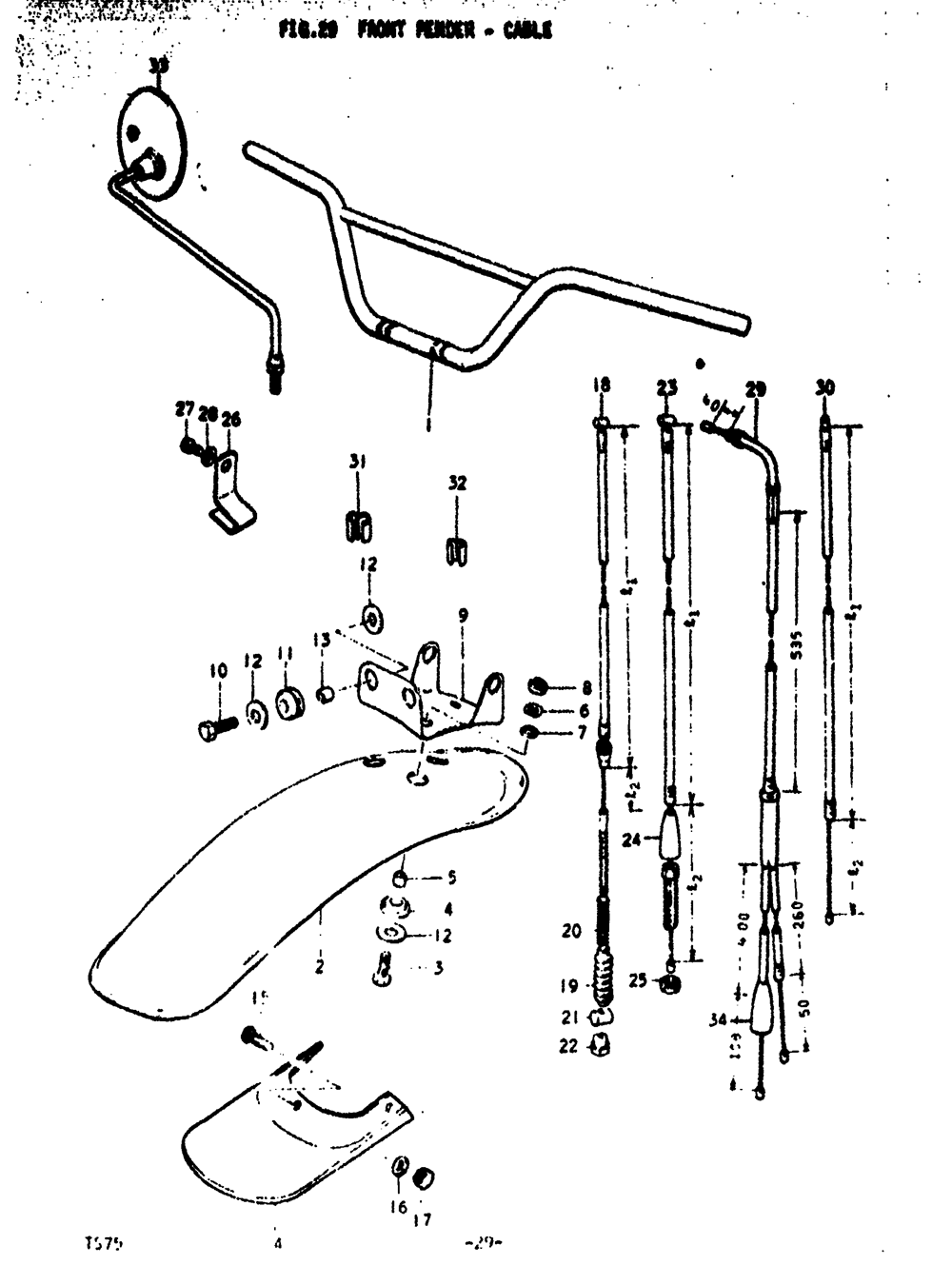 Front fender - cable