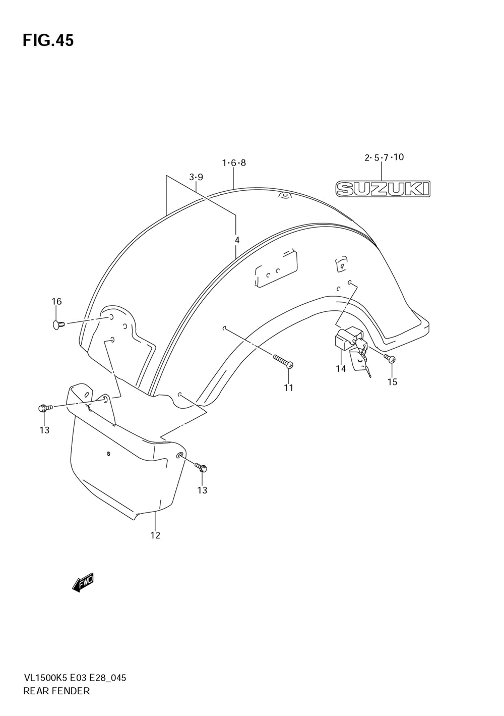 Rear fender (model k5_k6)