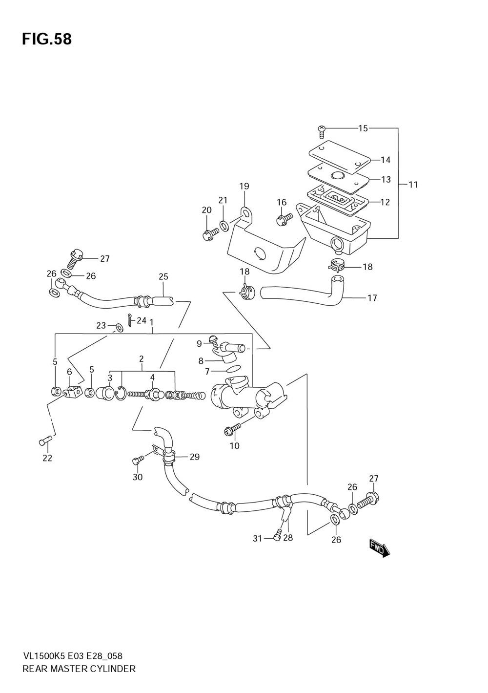 Rear master cylinder