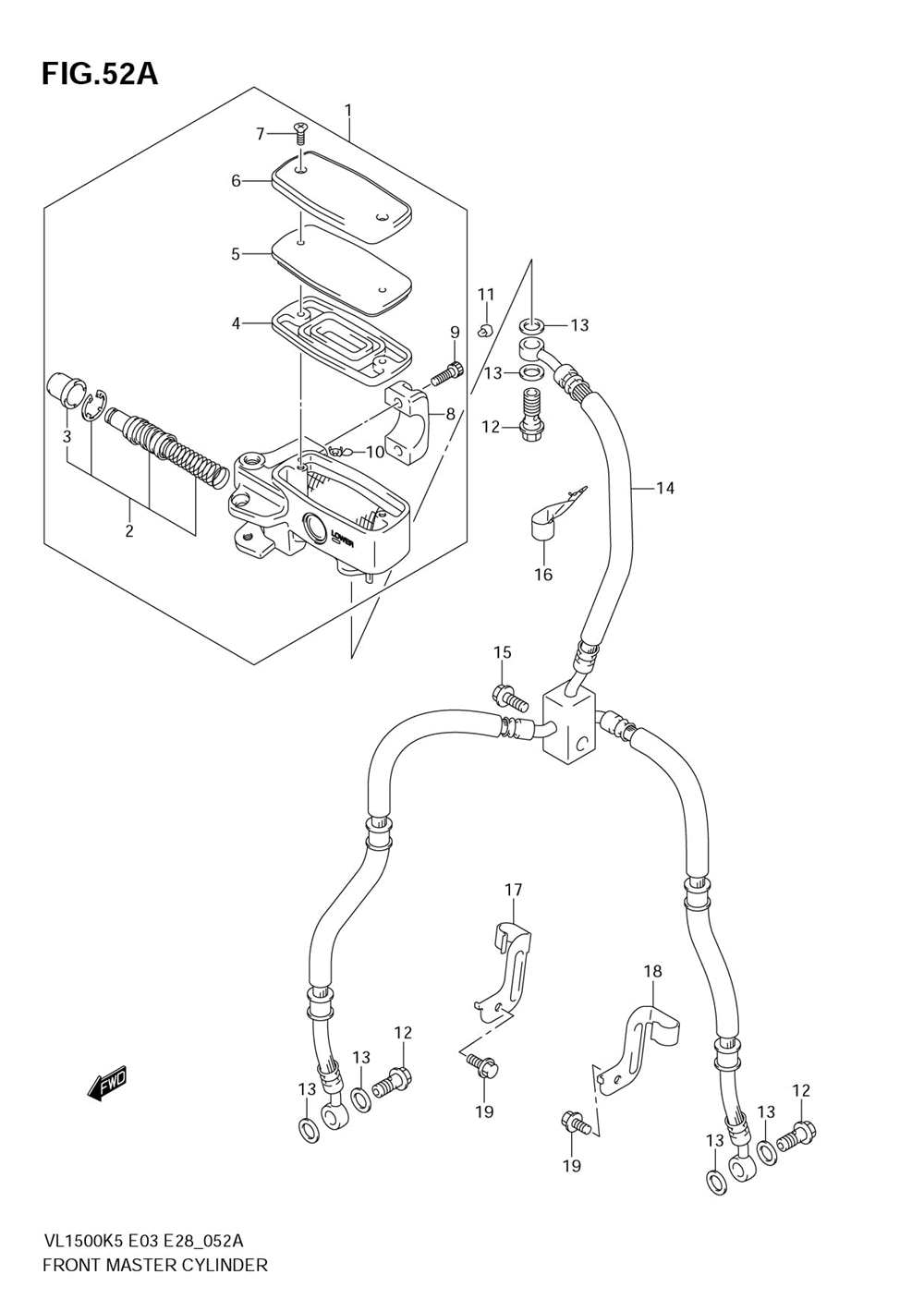 Front master cylinder (model k7)