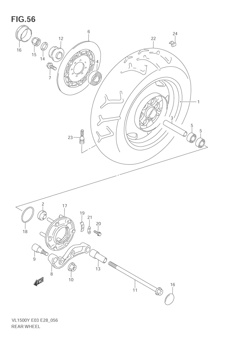 Rear wheel (model w_x)