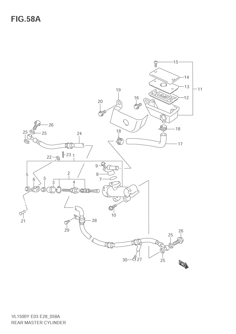 Rear master cylinder (model k2_k3_k4)