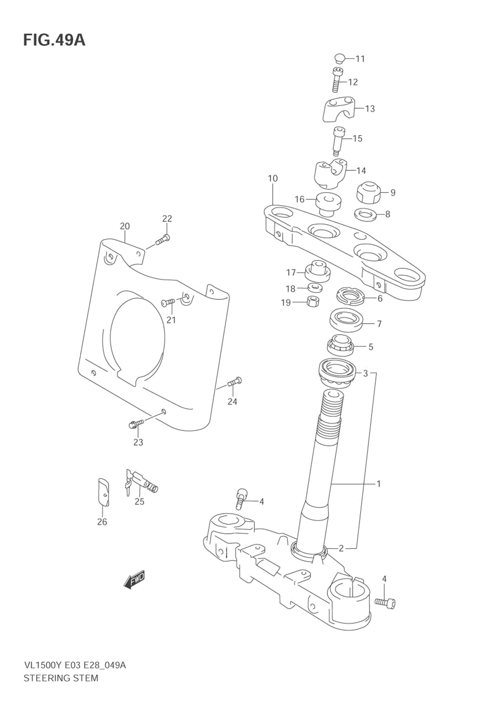 Steering stem (model y)