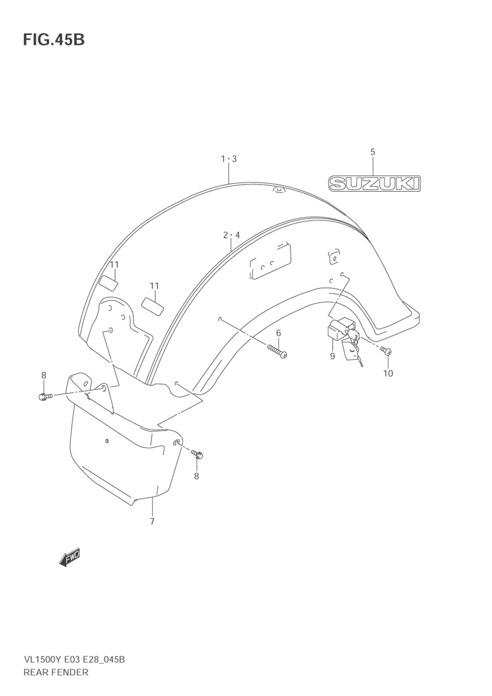 Rear fender (model k3_k4)