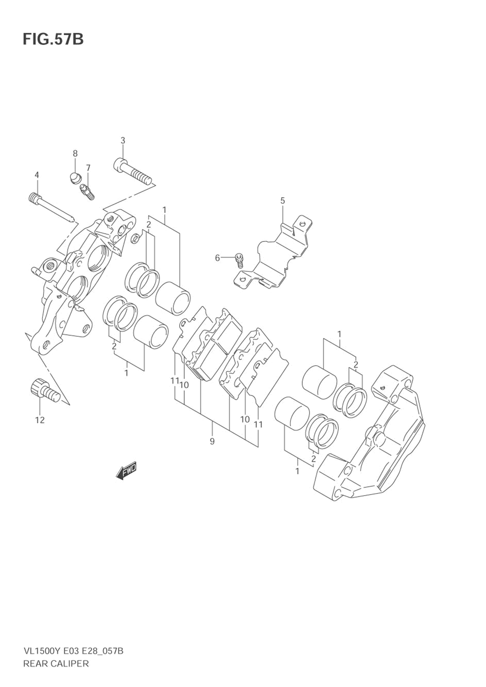 Rear caliper (model k2_k3_k4)