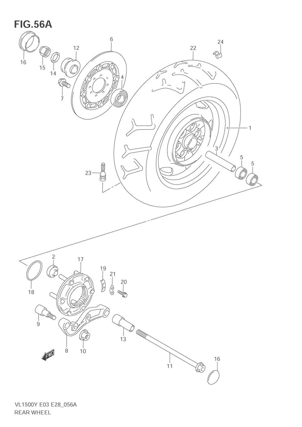 Rear wheel (model y_k1)