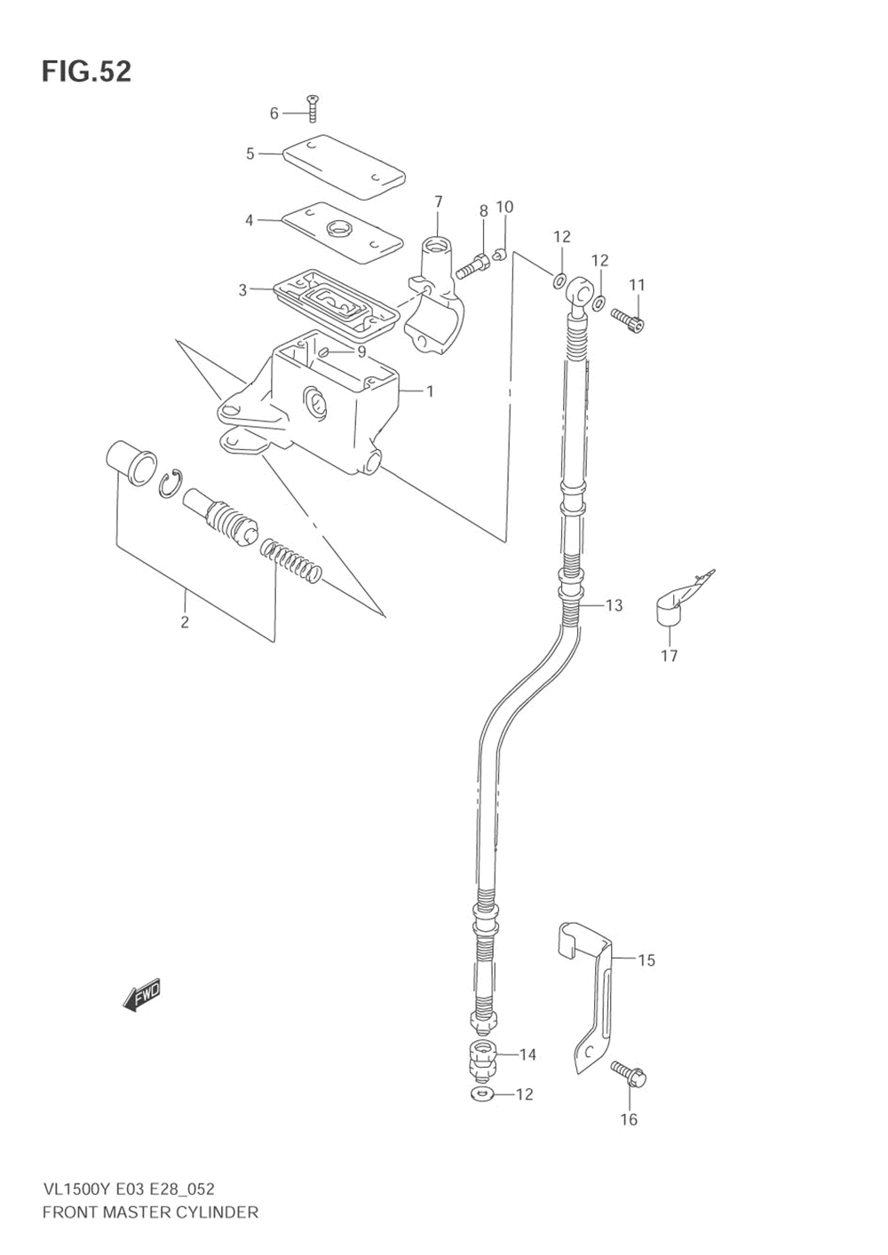 Front master cylinder (model w_x_y_k1)