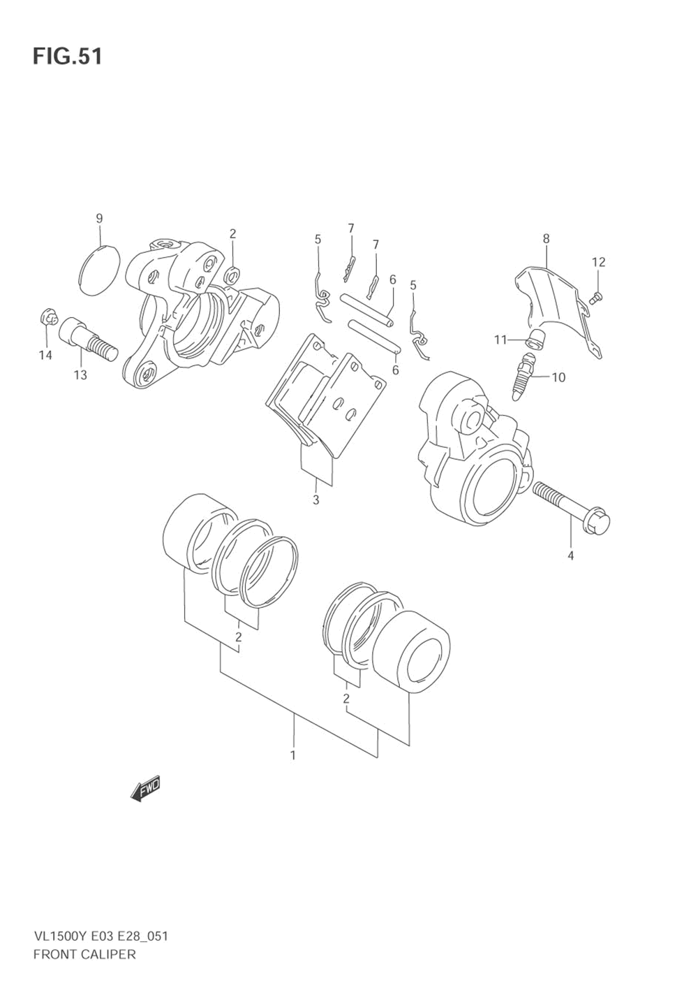 Front caliper (model w)