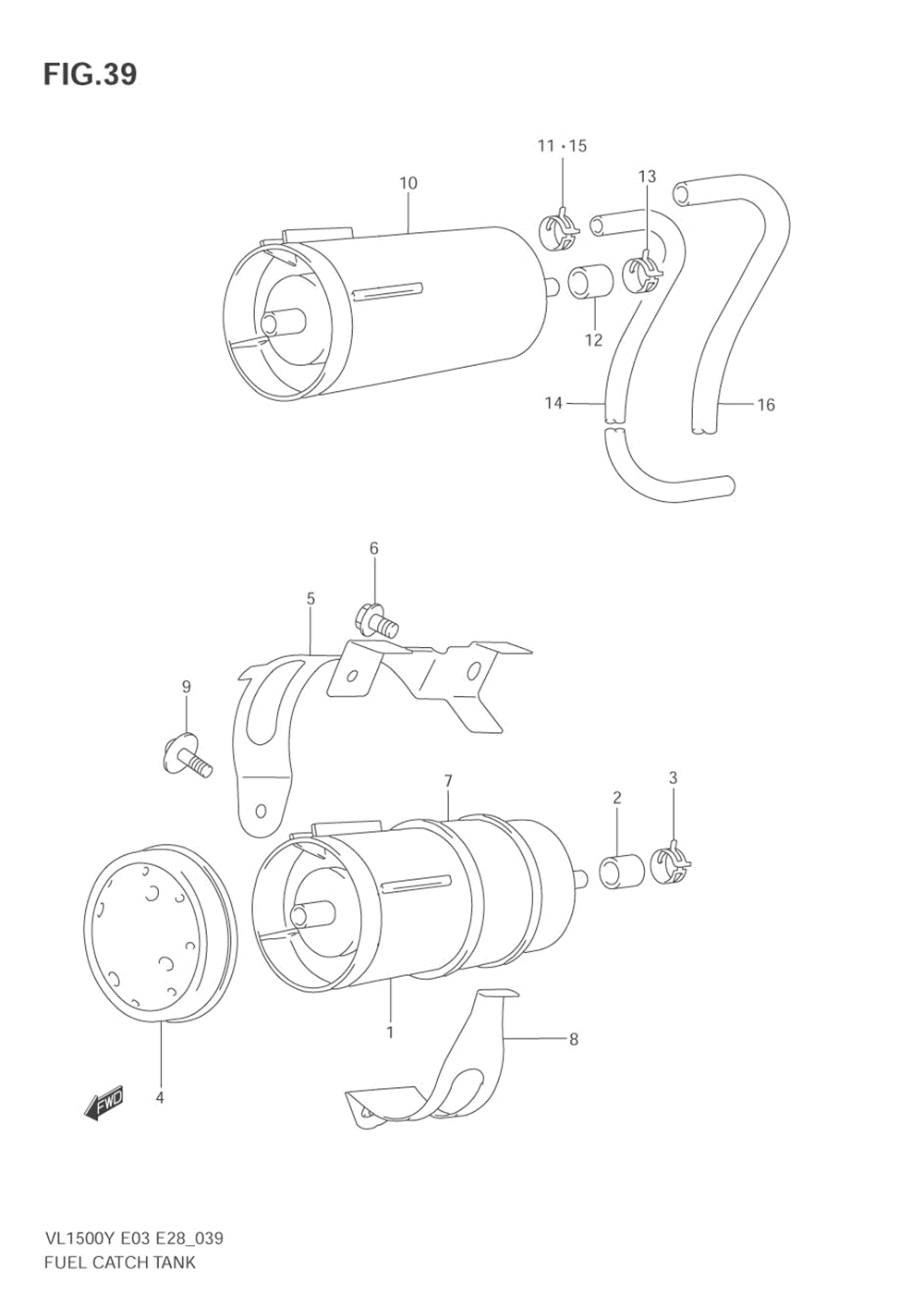 Fuel catch tank (model w)