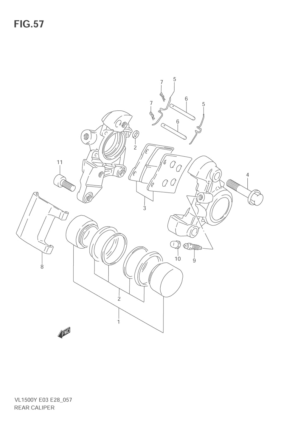 Rear caliper (model w)